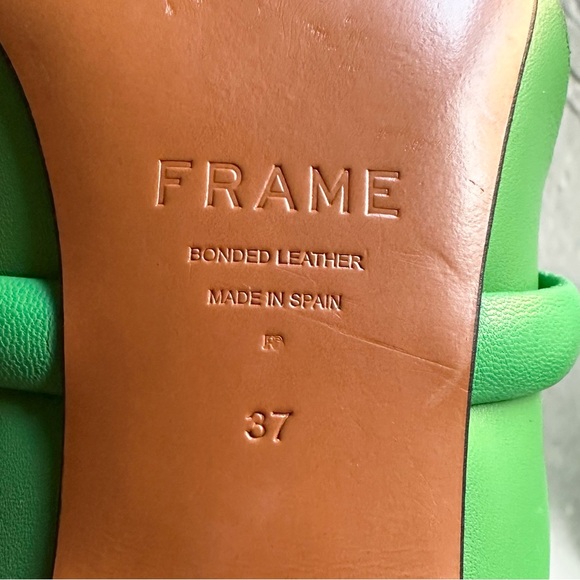 🌸FRAME🌸 Le Carlotta Green Leather Sandal Size: 37 - Picture 15 of 16